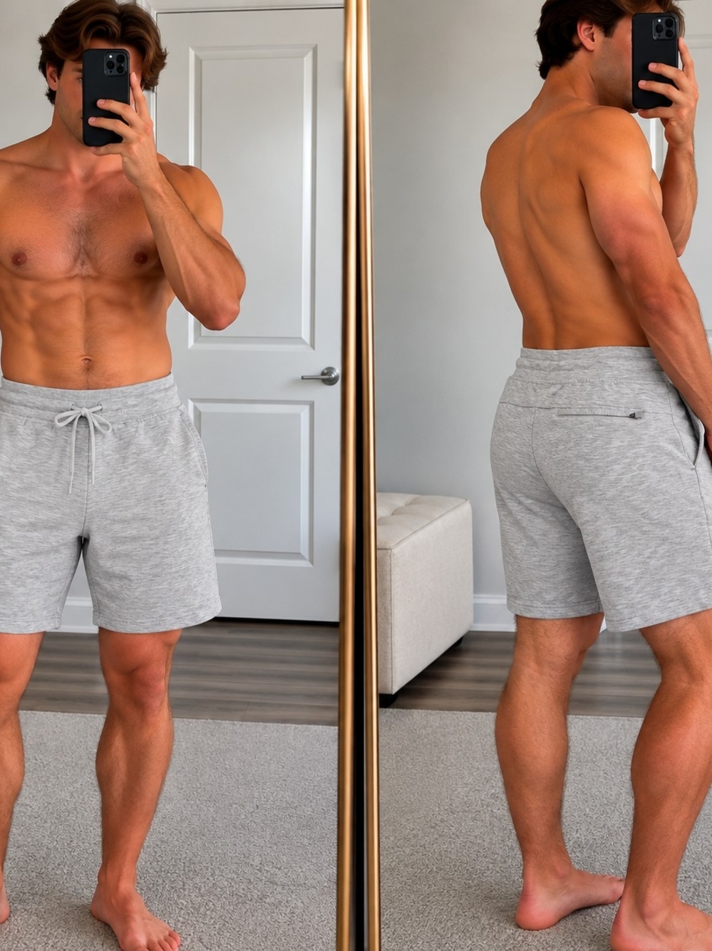 Reflex Light Grey Athletic Drawstring Shorts